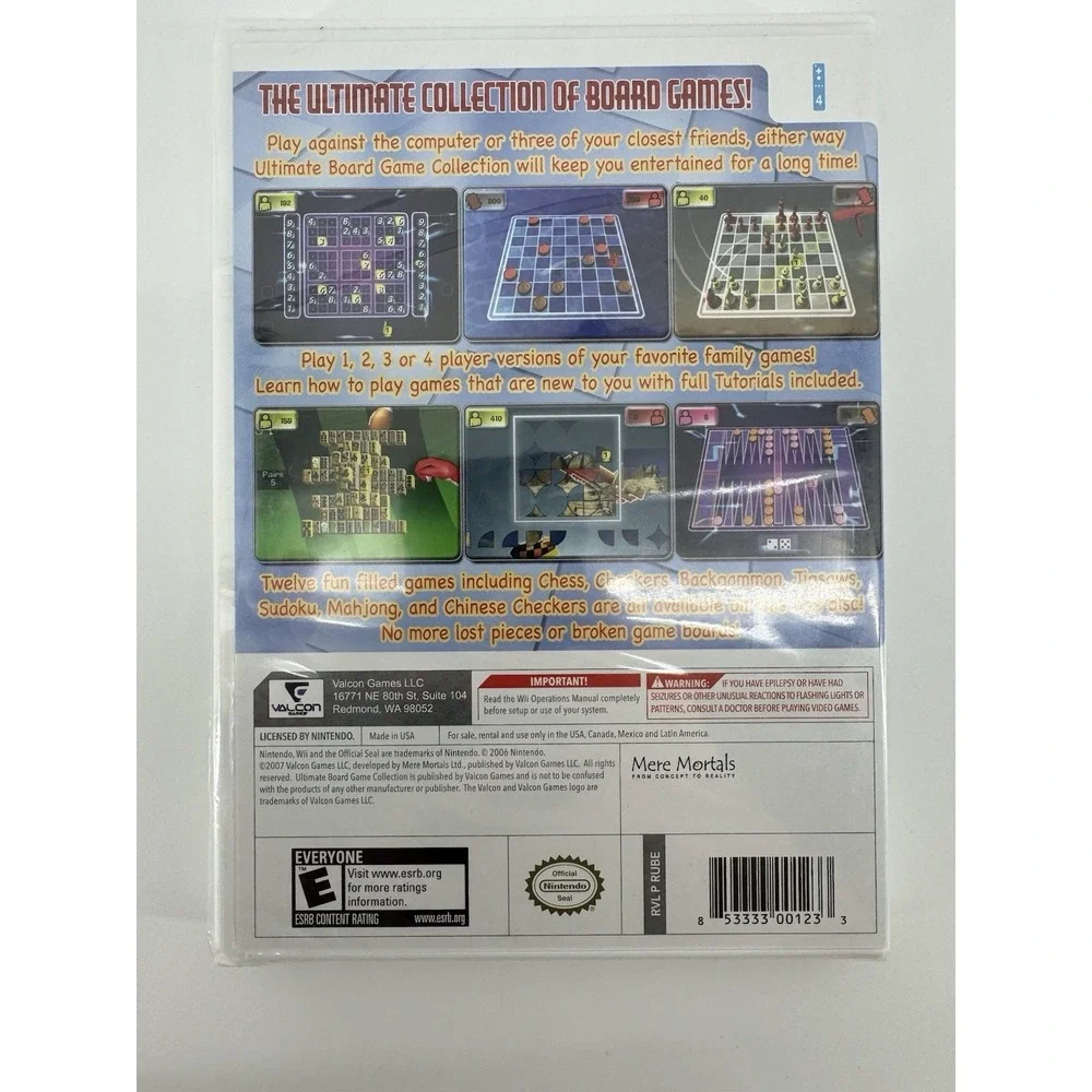 Ultimate Board Game Collection Nintendo Wii Valcon Games Brand New In Box Sealed